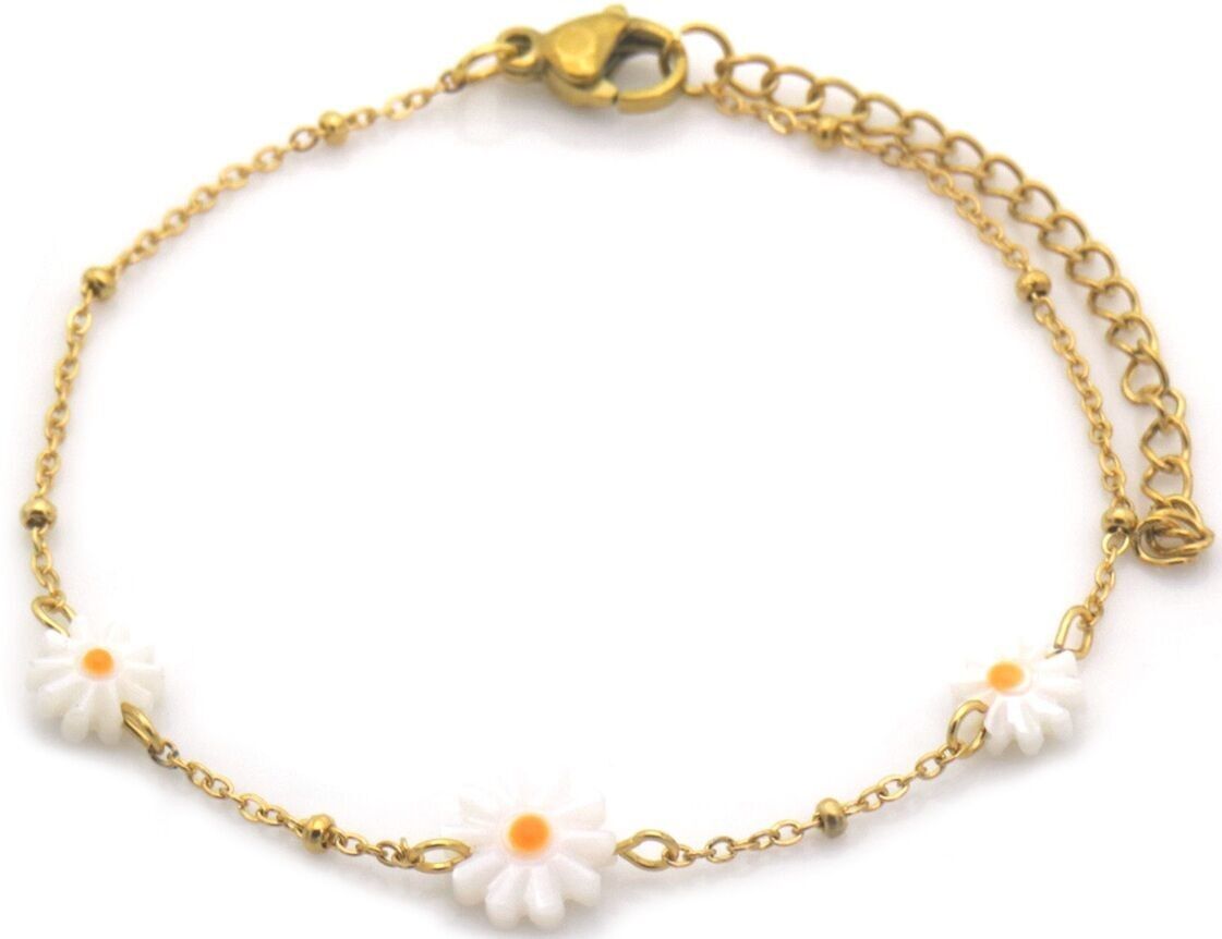 E-F19.4 B2539-031G S.Bracciale in acciaio con fiori