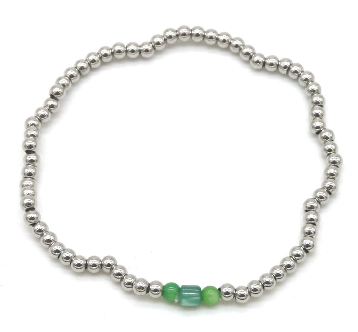 C-D15.1 B2142-004A S.Bracciale elastico in acciaio Avventuroso verde
