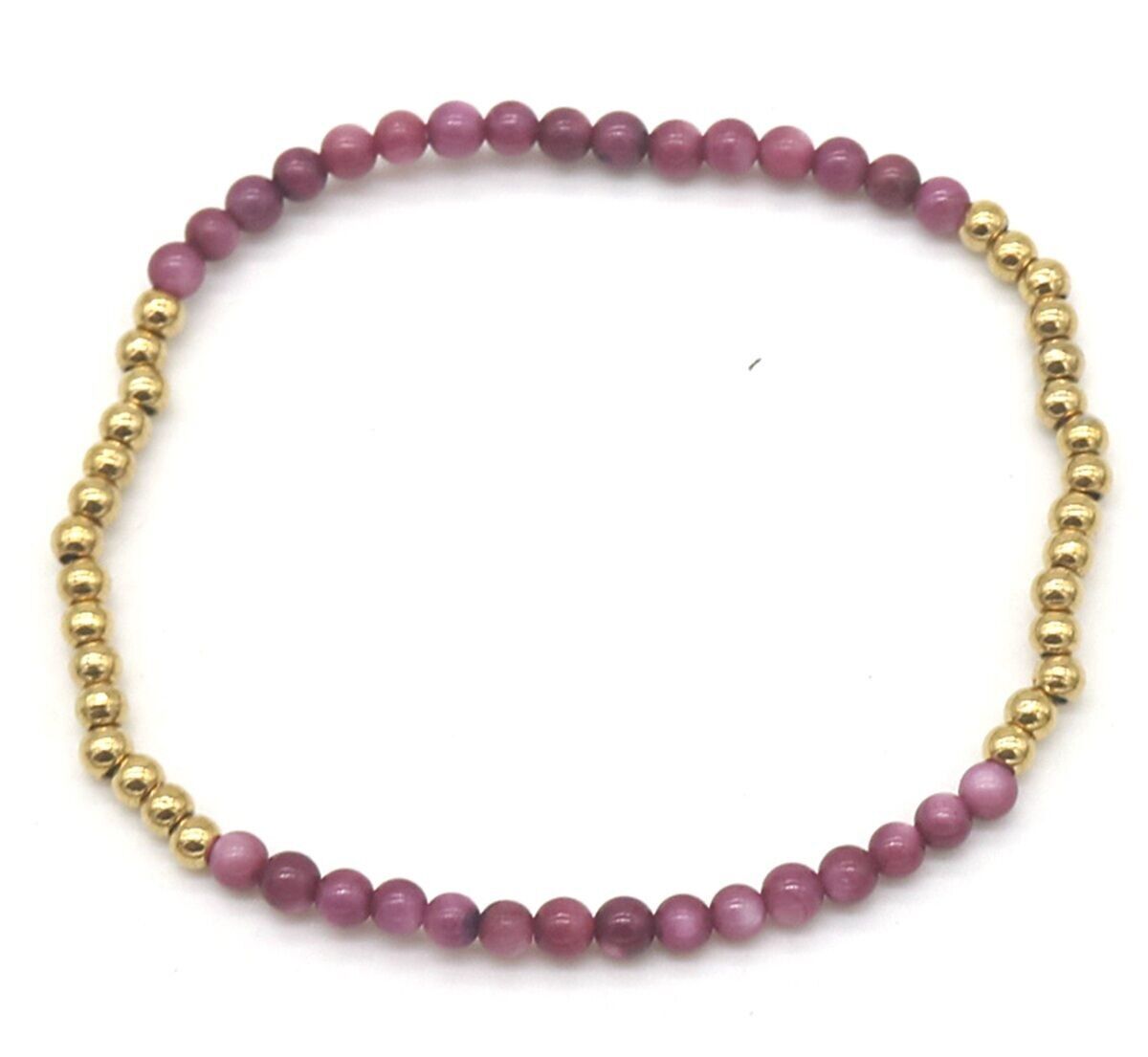 D-B18.2 B2142-005B S.Bracciale elastico in acciaio con pietra Bauhinia