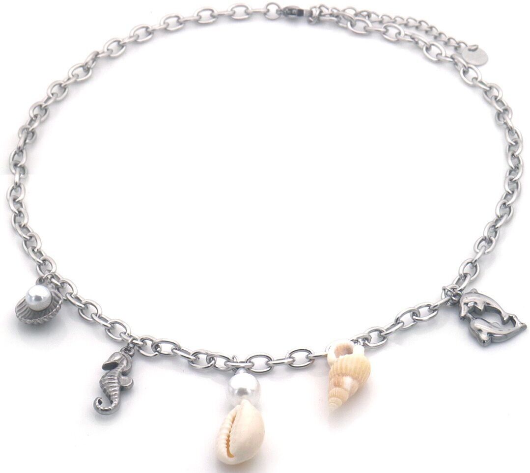 H-B3.1 N2503-003S S.Collana in acciaio con ciondoli Sealife 40-45cm