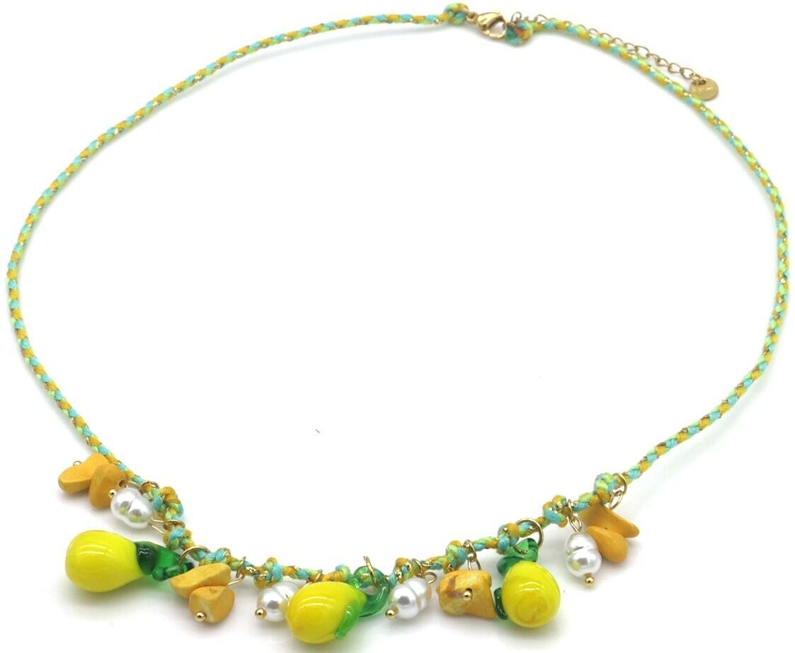 I-E7.2 N1036-011-2 Seilhalskette S.Stahlglas-Frucht-Charms