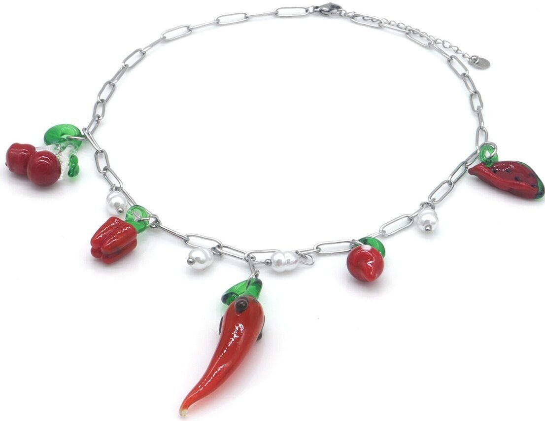 F-B17.3 N1036-012S S.Stahlkette Glasfruchtanhänger 40-45cm