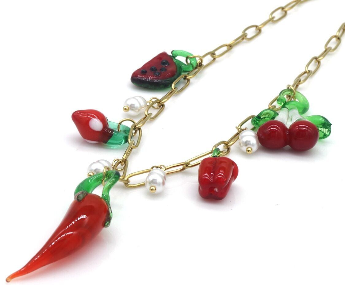 F-C15.3 N1036-012G S.Stahlkette Glasfruchtanhänger 40-45cm