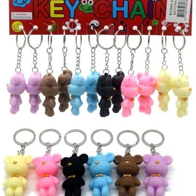 Q-D6.1 KY940-001-1 Keychains Bear 5.5cm - 12pcs