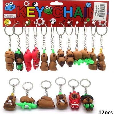 E-B18.1 KY940-001-3 Keychains Capybara 5cm - 12pcs