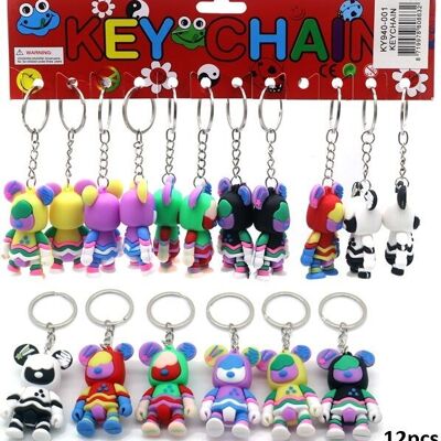 Q-B4.2 KY940-001-2 Keychains Bear 5.5cm - 12pcs
