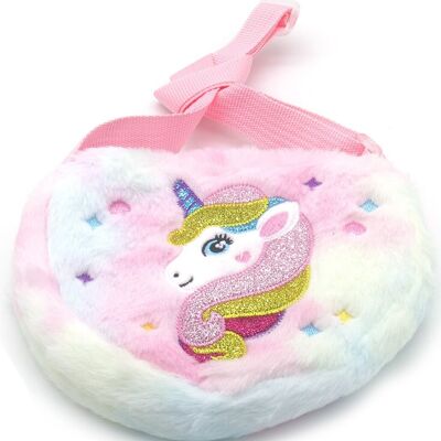 Q-N8.2 BAG2403-052-1 Bolsa de peluche Unicornio 19x15cm para niños