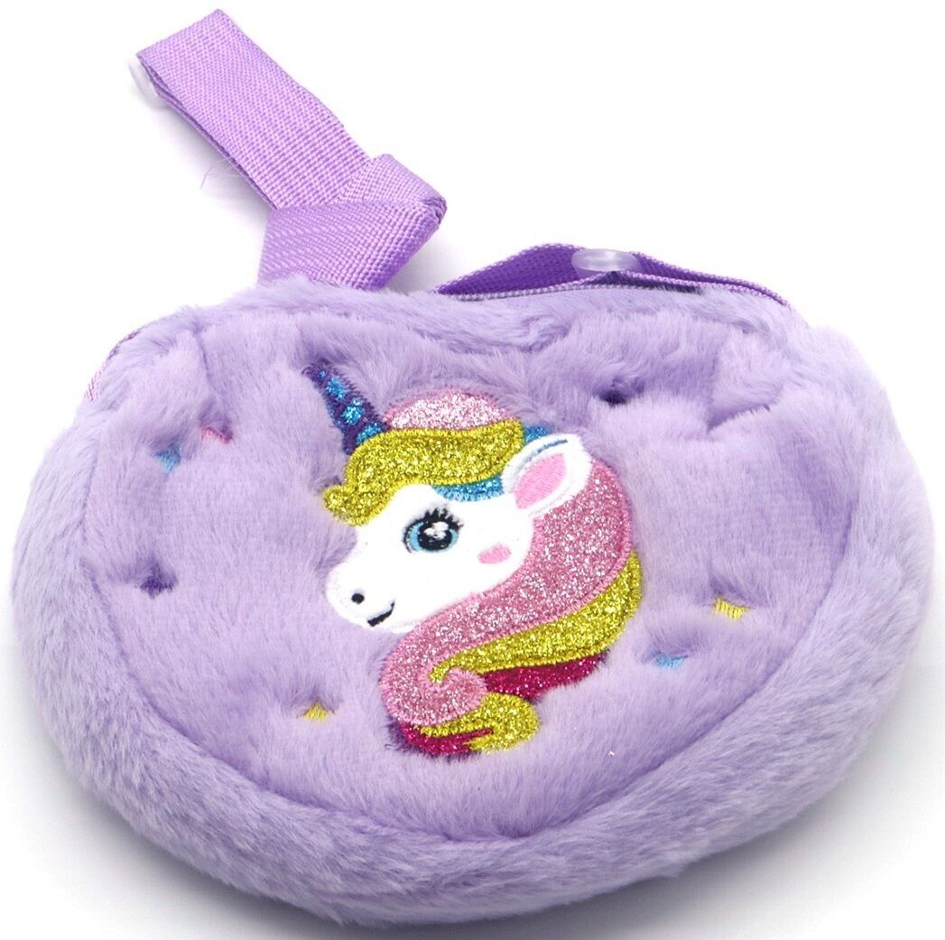 Q-L2.2 BAG2403-052-4 Flauschige Tasche Einhorn 19x15cm für Kinder