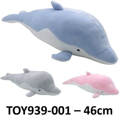Z-E1.2 TOY939-001 Delfín de peluche de colores variados - 46 cm