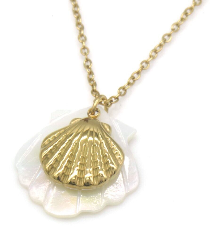 I-D3.1 N1033-005G S.Stahlkette Muscheln 40-45cm