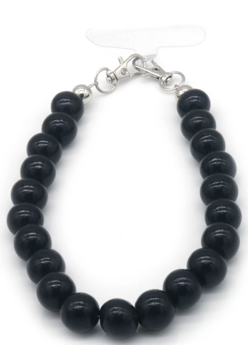 G-A10.2 KEY1026-002-3 Cavo telefonico Perline di legno Nero