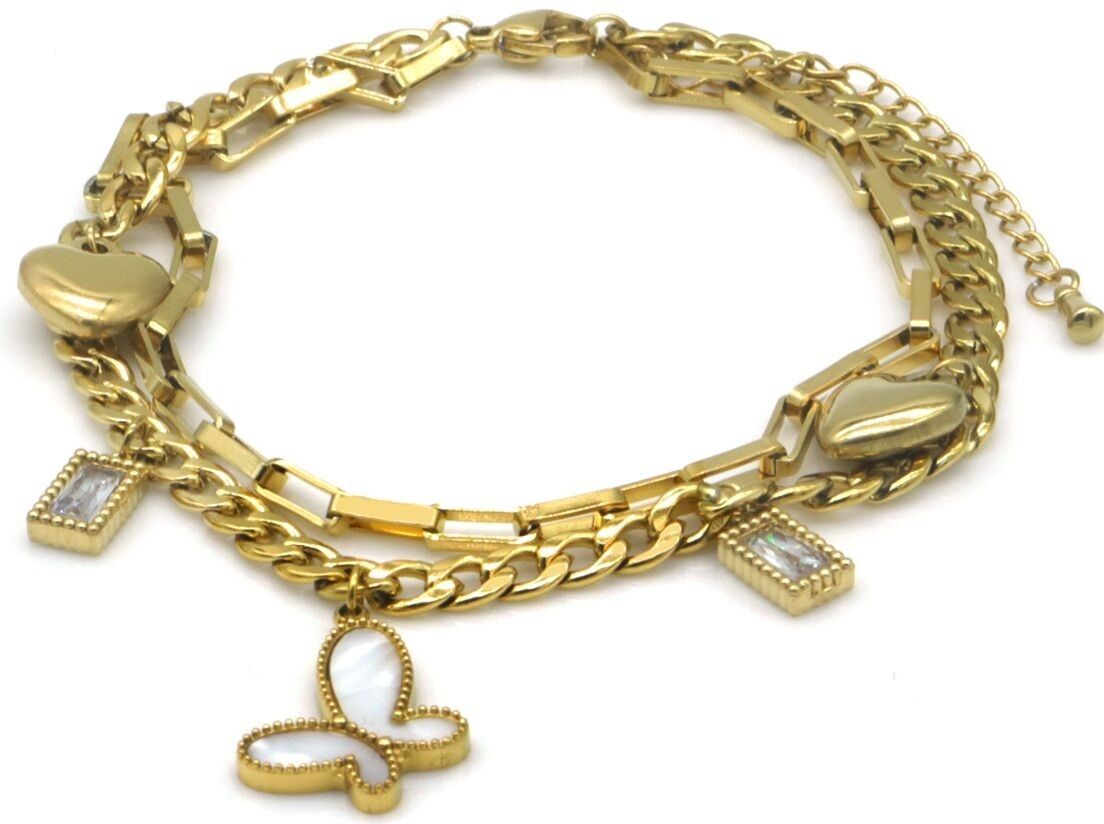 B-D16.2 ANK1033-004G S.Cavigliera in acciaio con ciondoli a strati