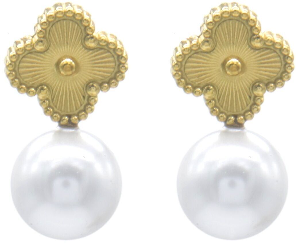 B-B19.4 E1033-003G S. Orecchini in acciaio Perla 2.5cm