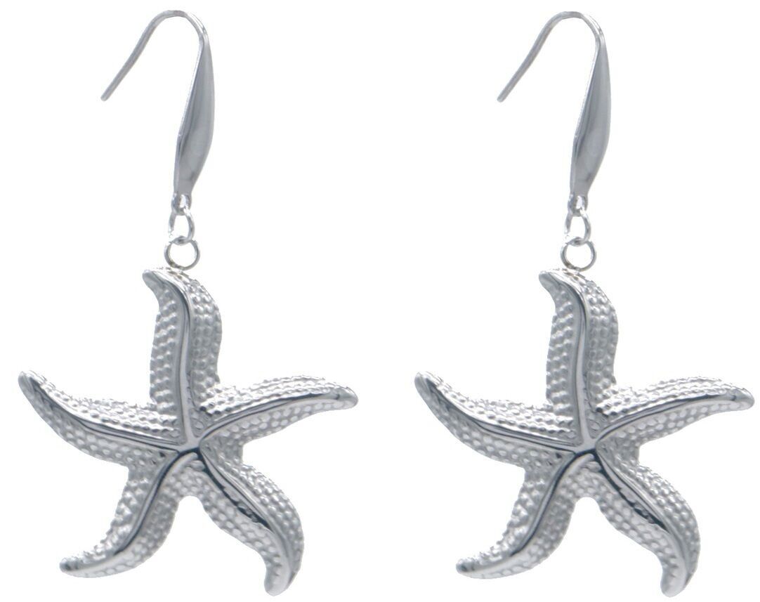 B-D18.4 E1033-009S S.Orecchini in acciaio a forma di stella marina 5 cm