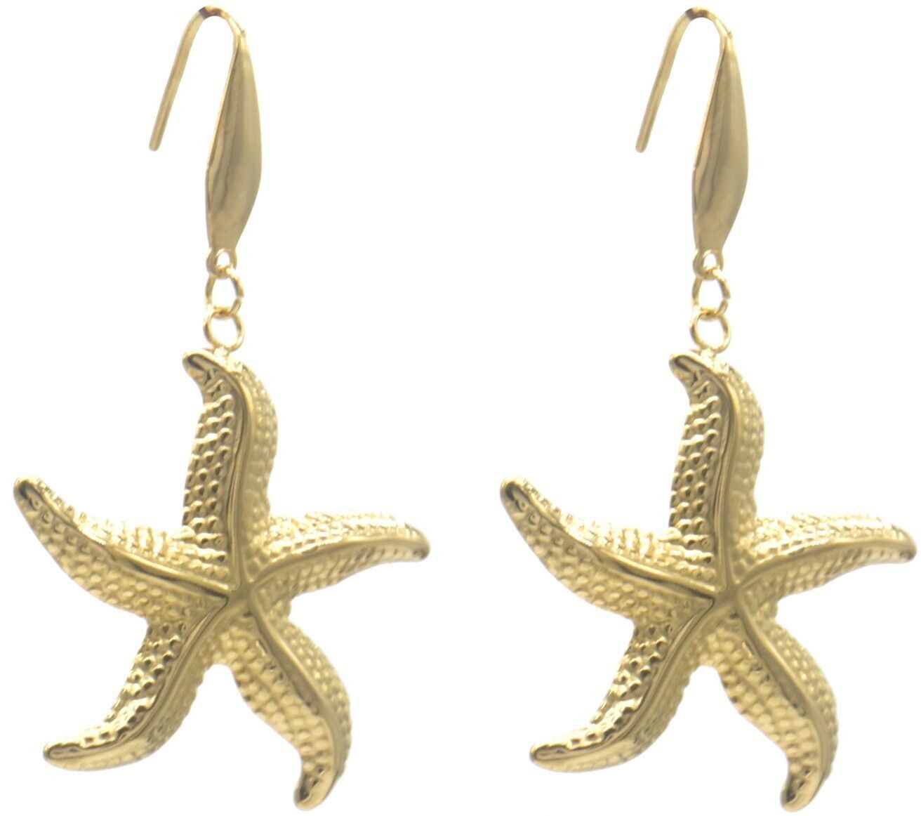 B-A7.4 E1033-009G S.Orecchini in acciaio a forma di stella marina 5 cm