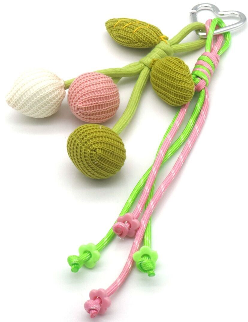 X-P7.3 KEY1025-003 Portachiavi con ciondolo a forma di tulipani lavorati a maglia