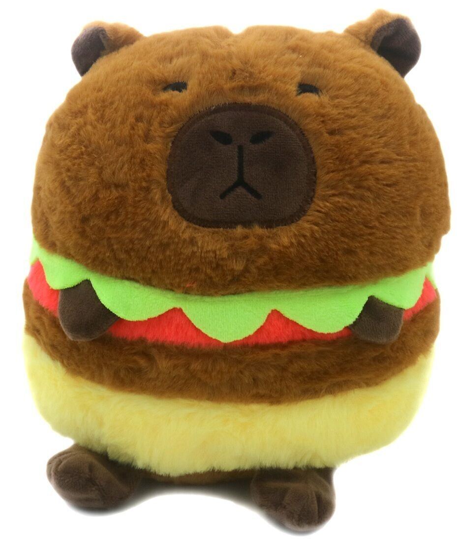 Y-E2.4 TOY945-028 Peluche Capibara Hamburger 21cm