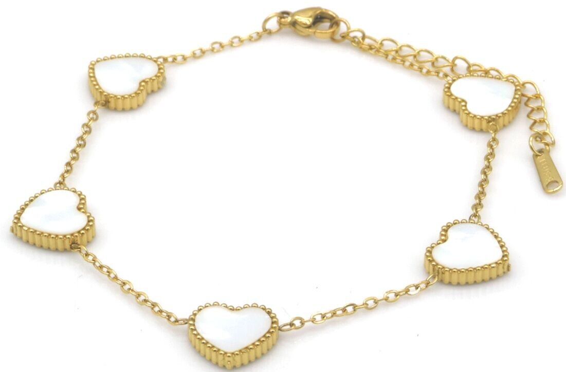 F-E7.3 ANK1033-003G S.Stahl Fußkettchen Herzen MOP