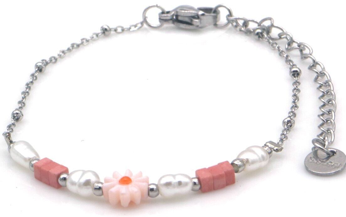 F-C18.3 B2539-030S S.Stahlarmband Blumen 16-21cm