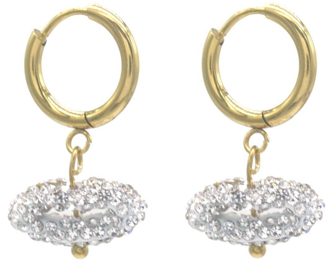 F-D18.1 E1033-002G-1 S. Stahlohrringe Kristalle Kiss 2.5x1.5cm