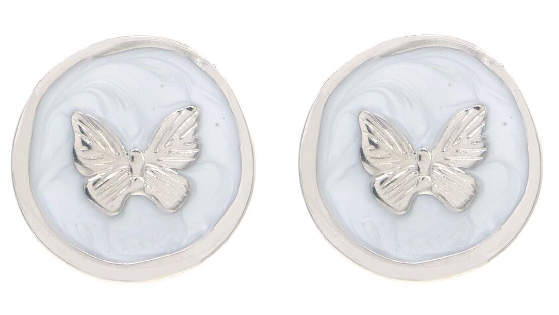 F-D5.5 E1033-001S S. Stahlohrringe Schmetterling 2.5cm