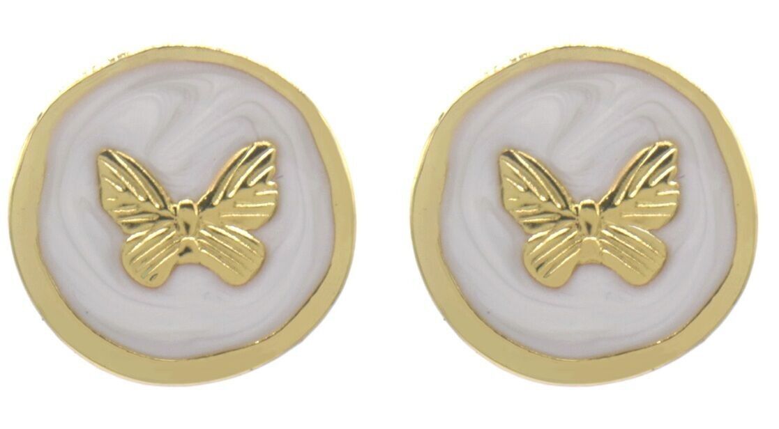 F-F18.4 E1033-001G S. Stahlohrringe Schmetterling 2.5cm