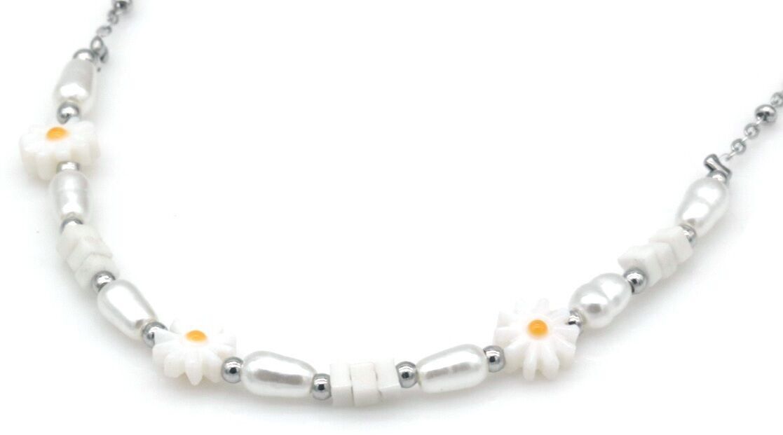 F-B5.5 N2539-052S-3 S.Stahlkette Blumen 40-45cm