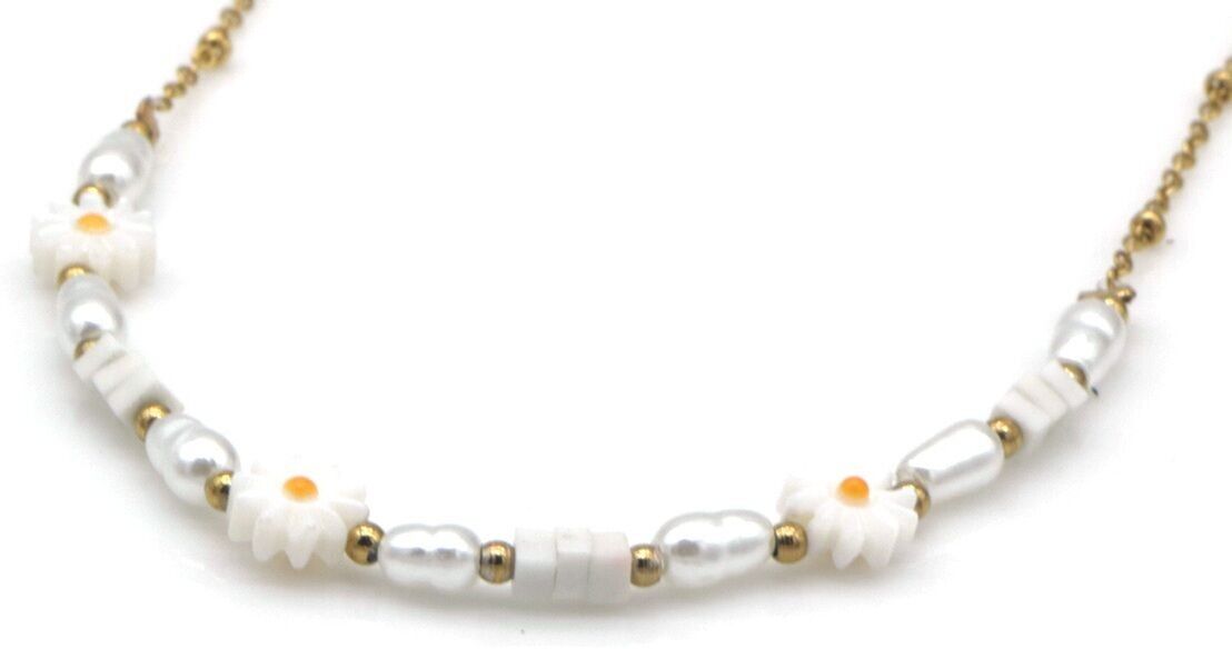 F-B19.1 N2539-052G-3 S.Stahlkette Blumen 40-45cm