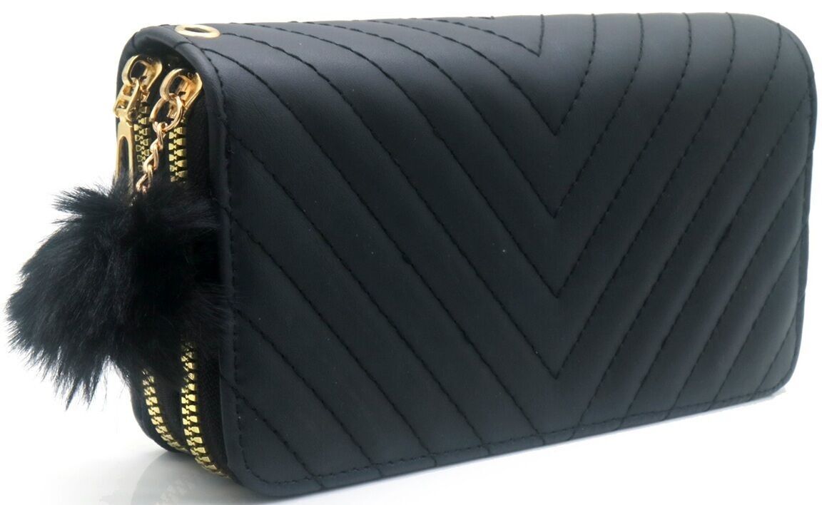 T-E5.1 WA009-022-1 Portafoglio in PU 20x10x4.5 cm Nero