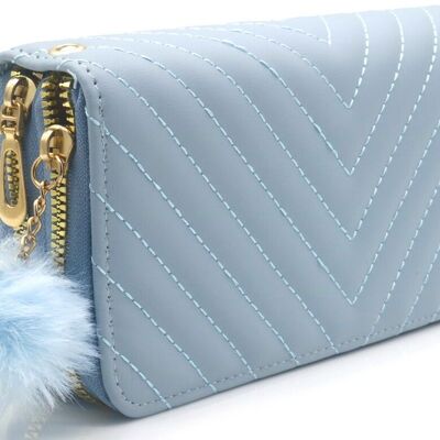T-F6.1 WA009-022-4 Pu Wallet 20x10x4.5cm Blue