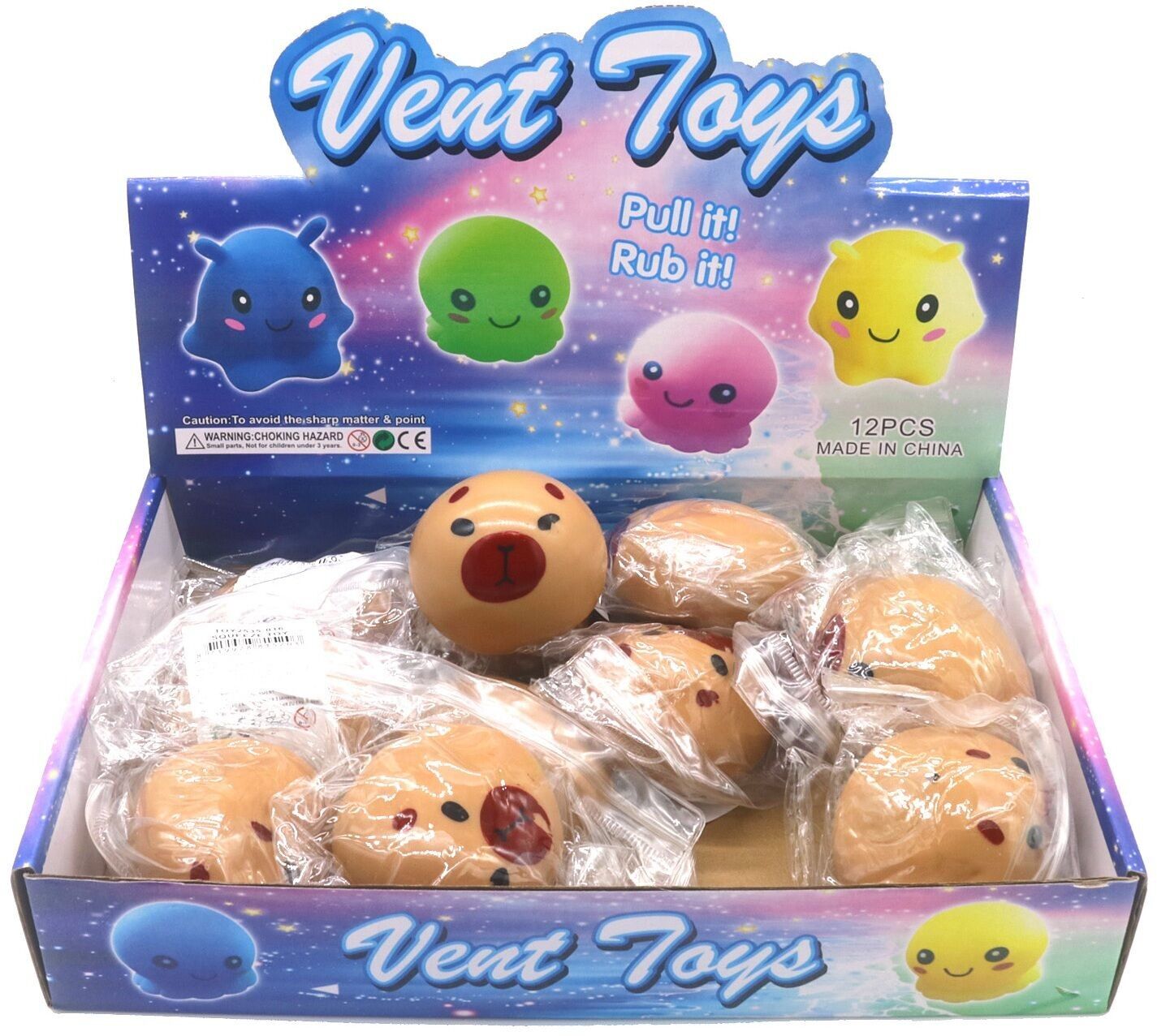 T-J3.2 TOY2535-016 Dekompressionsspielzeug Squishy Capybara 6cm - 12St