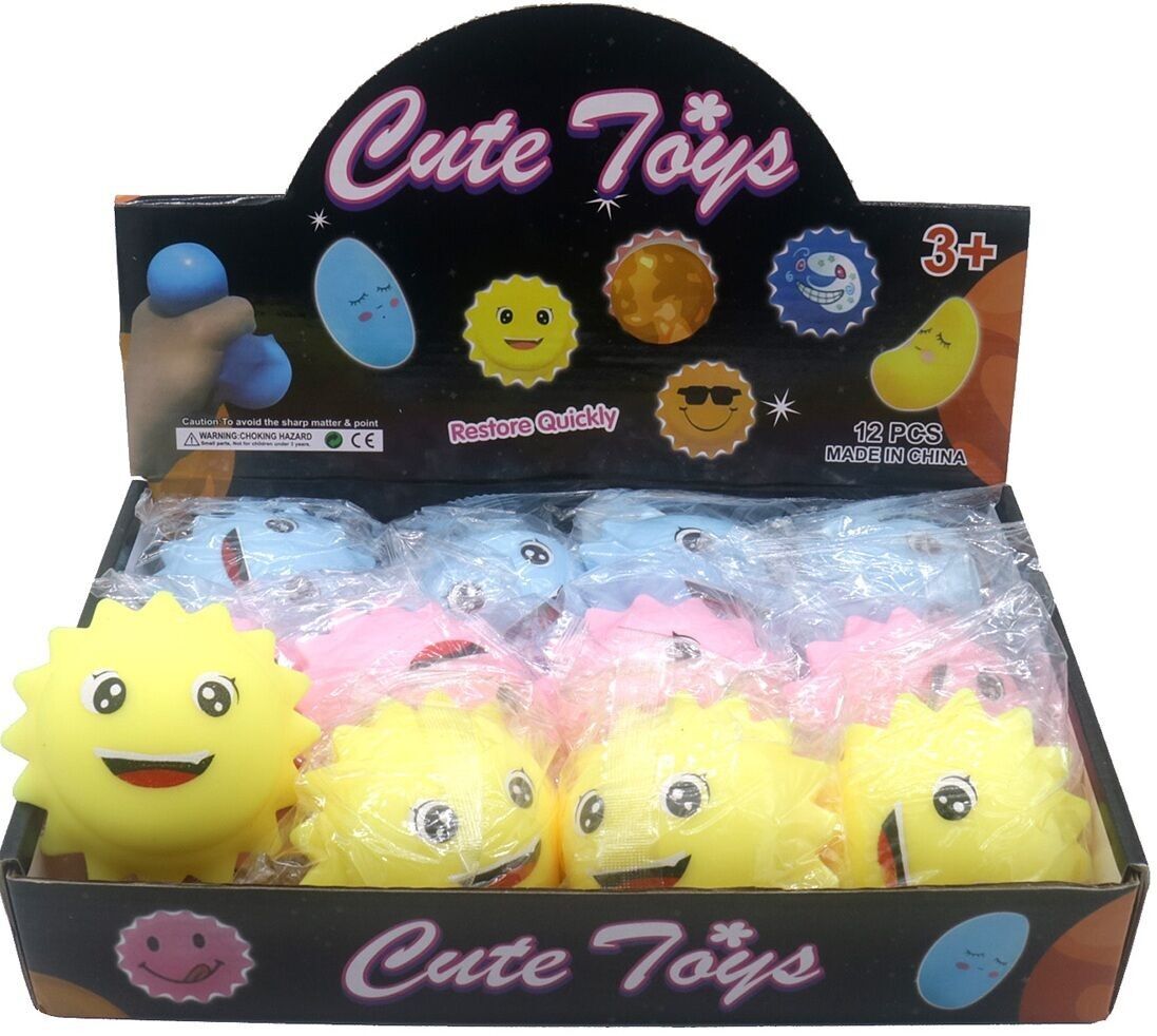 T-G2.1 TOY2535-035 Dekompressionsspielzeug Squishy Sonne 8cm - 12St