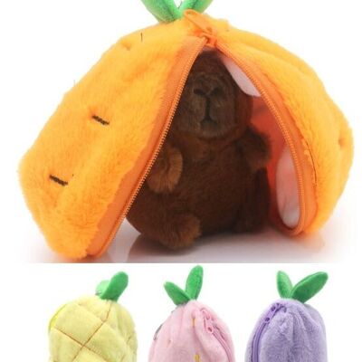 Z-E1.3 KY942-003 Plush Capybara in Fruit Keychain 12cm - Mixed Designs - 1pc