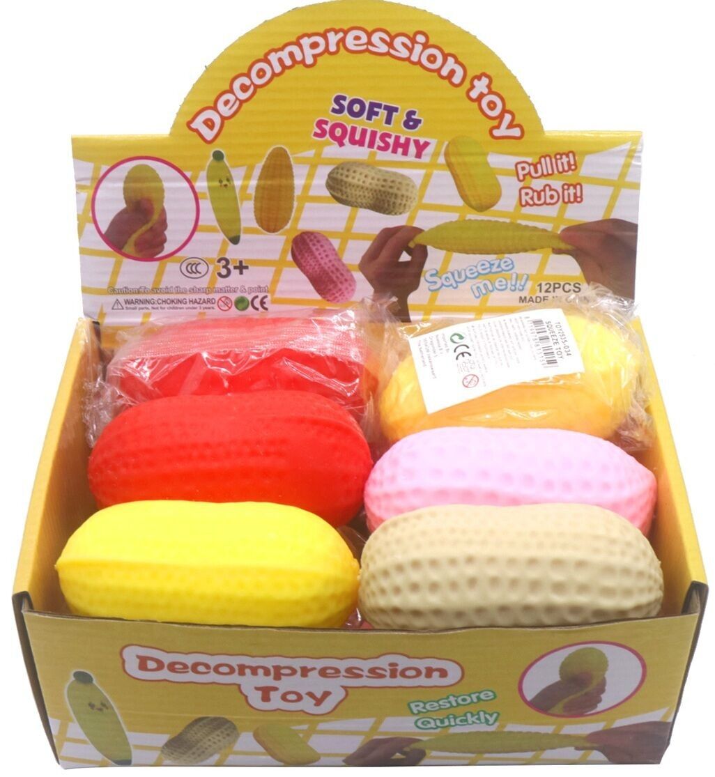 T-G8.1 TOY2535-034 Dekompressions-Squishy-Spielzeug 10 cm Erdnuss - 12 Stück