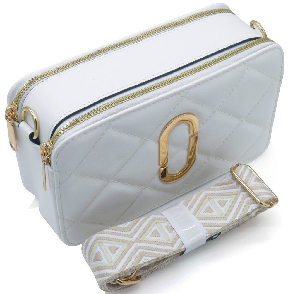 T-H8.2 BAG908-001-4 PU-Umhängetasche 22x12.5x8cm Weiß