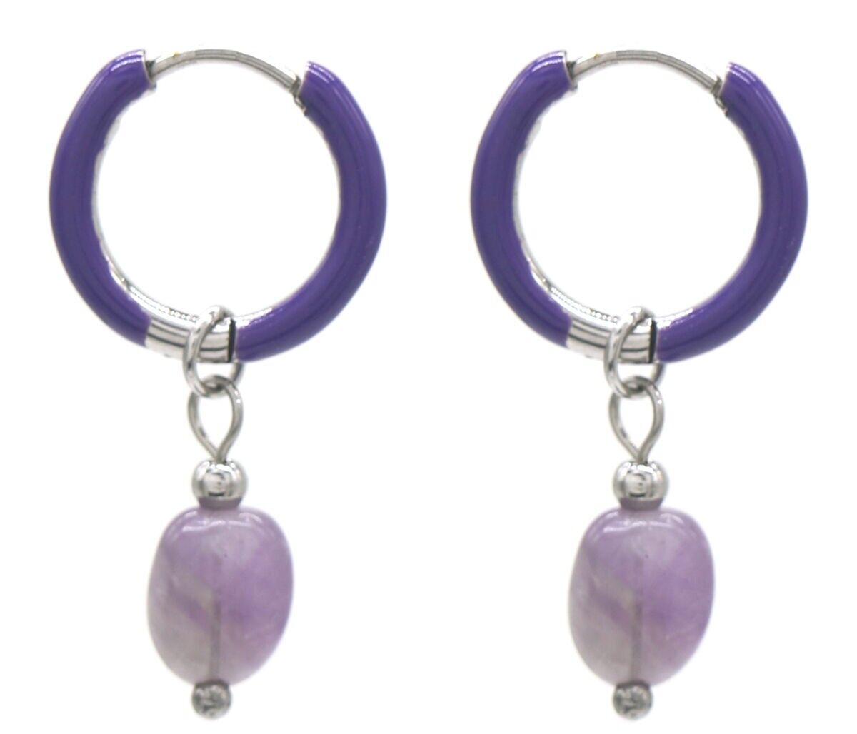 B-F18.2 E2142-033S Edelstahlohrringe 1x2,5cm Amethyst