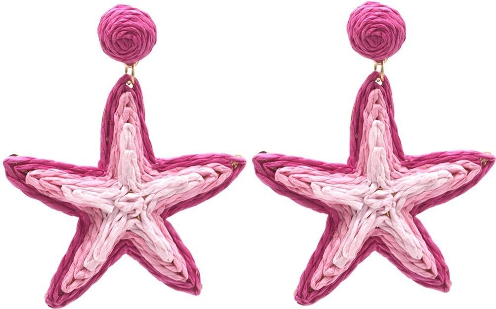 J-B3.1 E1028-001-1 Statement-Ohrringe Seestern 6.5x5.5 cm Rosa