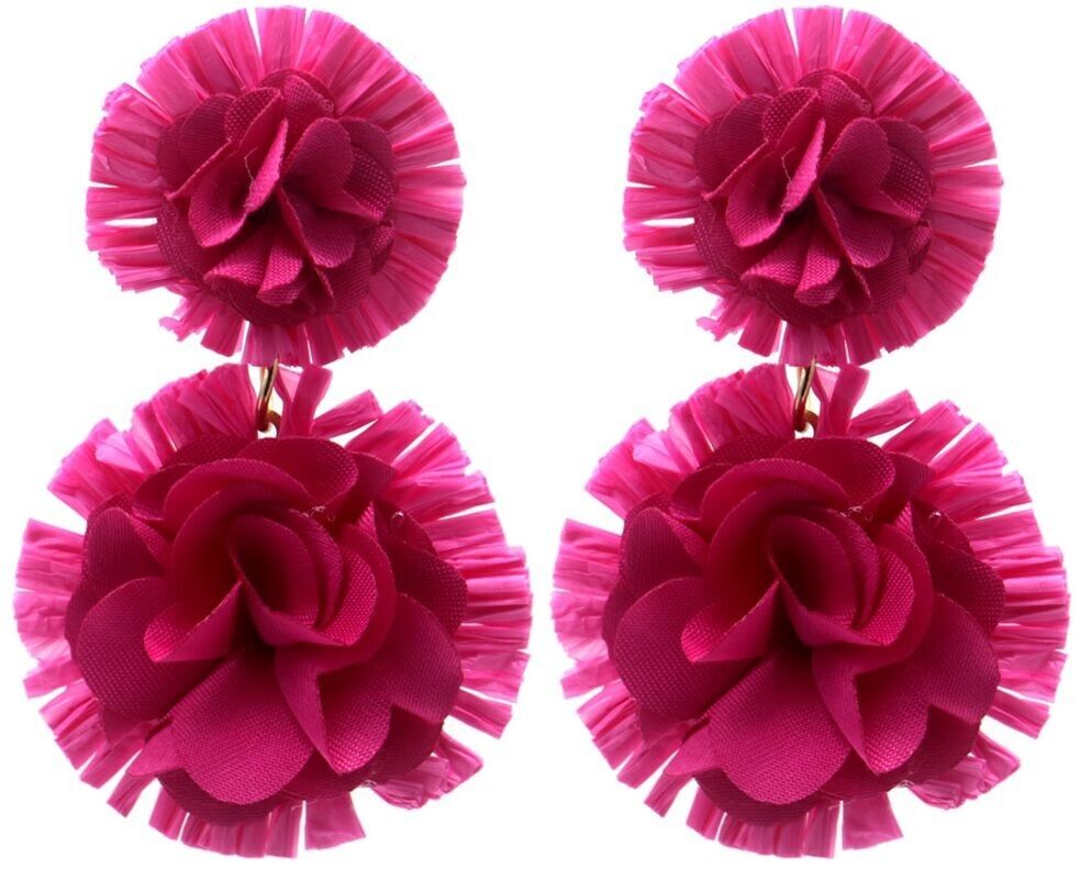 I-F3.1 E1028-002-2 Statement Ohrringe Blumen 7x5cm Rosa