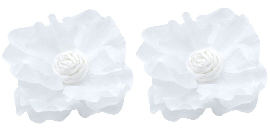 I-C17.2 E1028-008-2 Statement-Ohrringe Blume 5.5cm Weiß