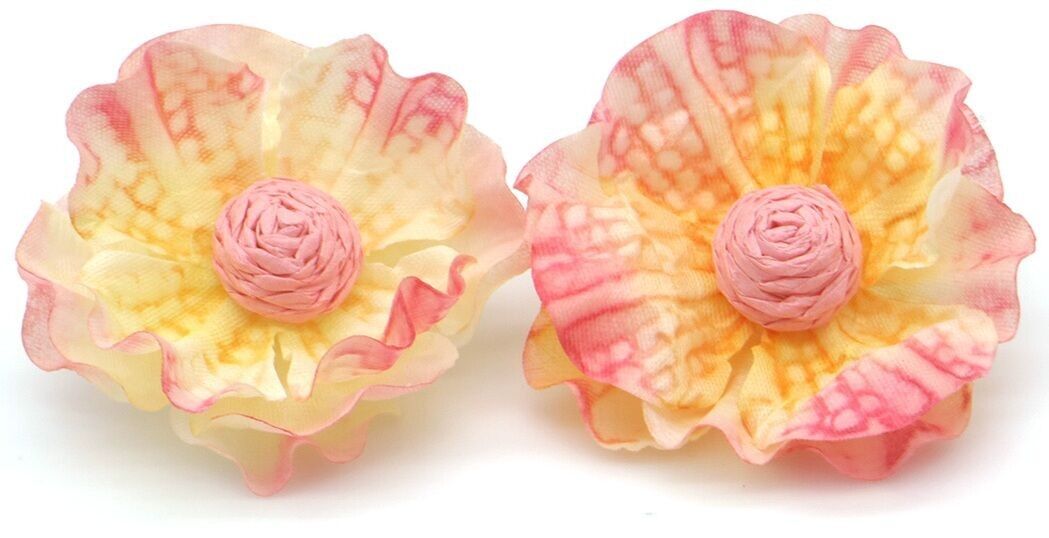 I-B18.2 E1028-008-3 Statement-Ohrringe Blume 5.5 cm Rosa