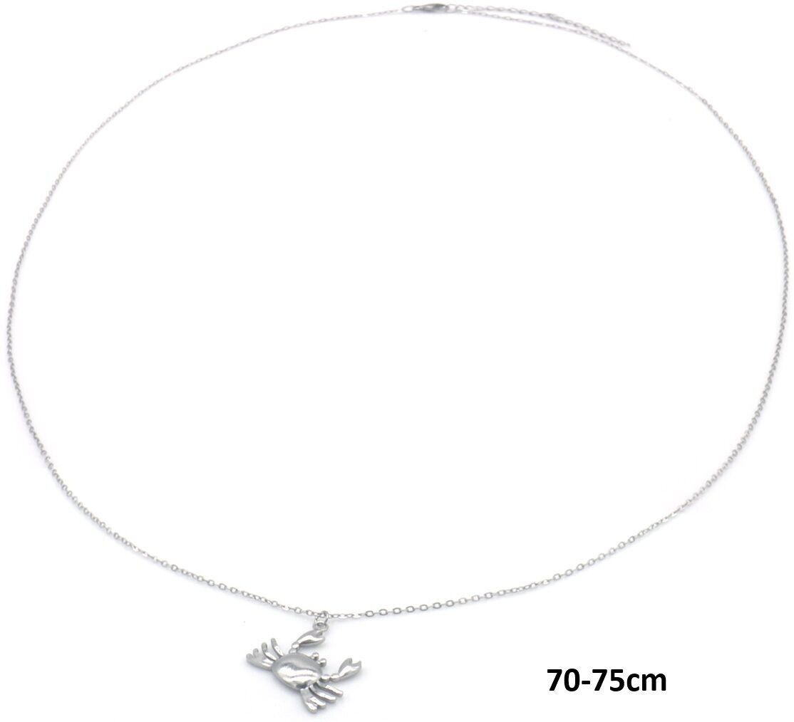 F-B4.2 N2556-004S-5 S.Lange Halskette aus Stahl, Krabbe – 70–75 cm