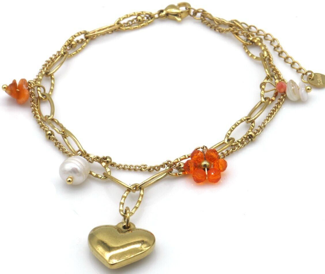 F-A24.2 ANK1036-002G S.Stahl Fußkettchen Herz