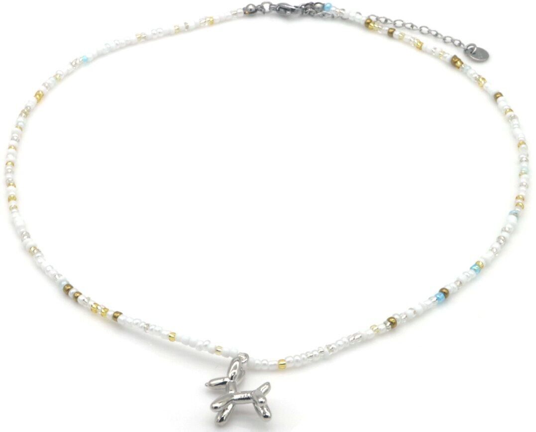 E-C16.2 N1034-001-1 Fashion Halskette Glasperlen Hund 40-45cm