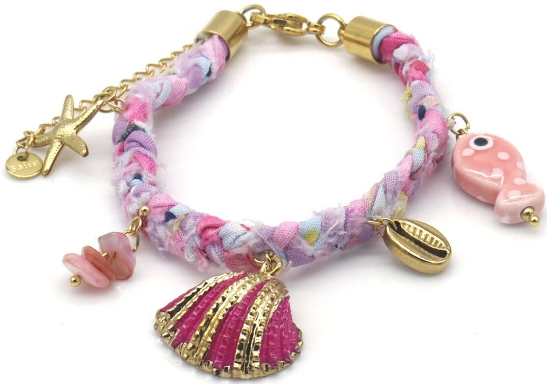 A-D10.1 B1036-009 S.Stahlgewebearmband Muscheln