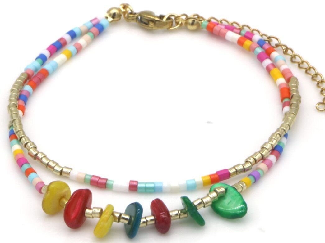B-A20.4 B1034-002-1 Armband Glasperlen mehrfarbig