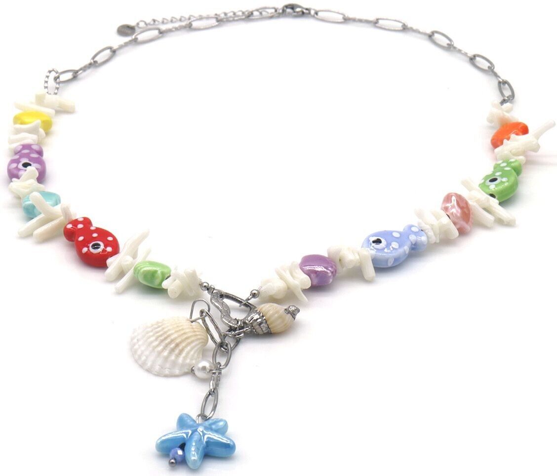 F-E12.1 N1036-014S S.Stahlkette Muscheln - Fische 40-45cm