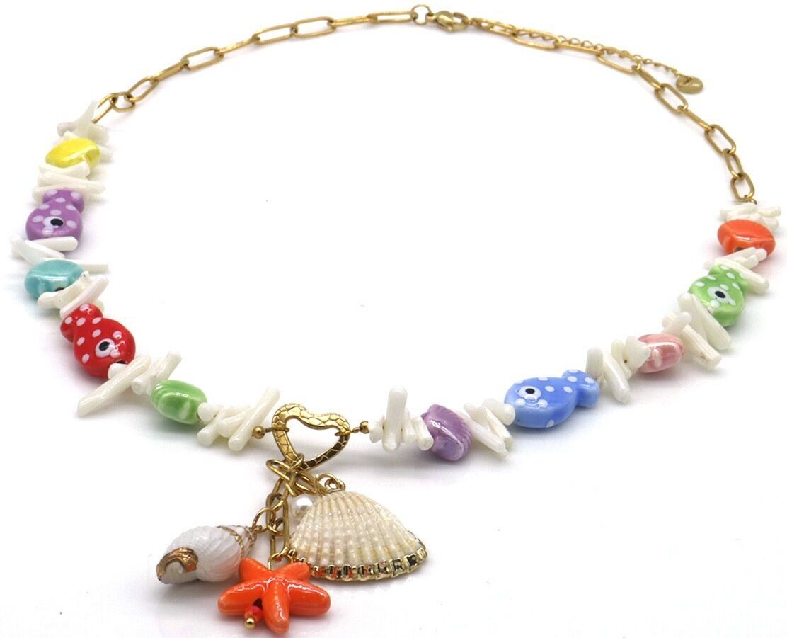 G-C10.1 N1036-014G S.Stahlkette Muscheln - Fische 40-45cm