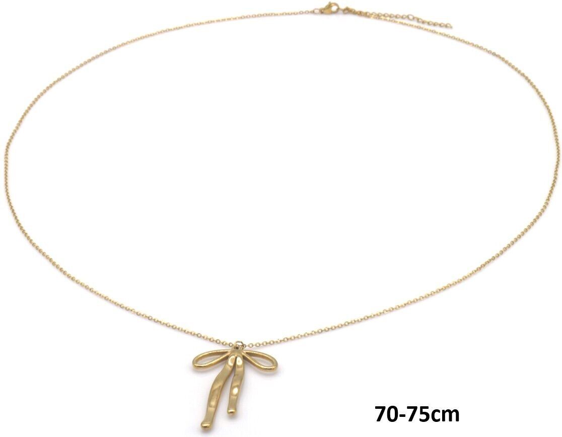 A-C3.2 N2556-041G Lang S.Stahlhalskette Schleife 70-75cm