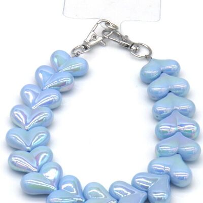 D-E25.2 KEY1026-001-2 Phone Cord Hearts Blue