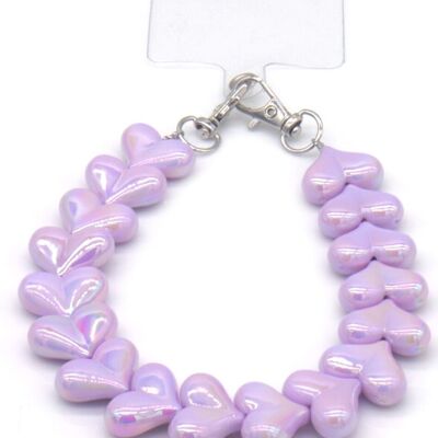 A-B12.1 KEY1026-001-5 Phone Cord Hearts Purple